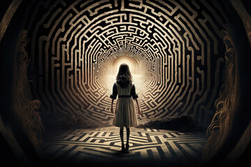 The labyrinth created with Generative AI technology. 