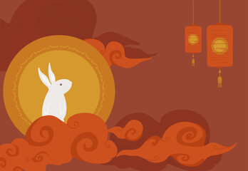 Illustration for Lunar fest, poster, invitation, flyer. Chinese New Year