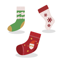 Socks for Christmas. Christmas day socks vector