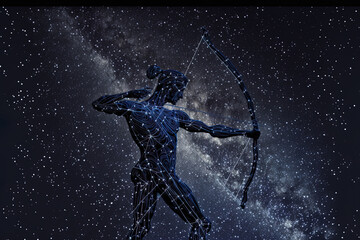 star constellation sagittarius, night sky, and archer constellation. Generative AI