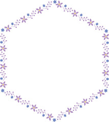 メッセージカードに使えるフレーム 枠 花のイラスト