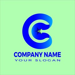 Obraz premium C modern abstract 3d letter logo design templet