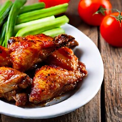 chicken wings with celery and tomatoes