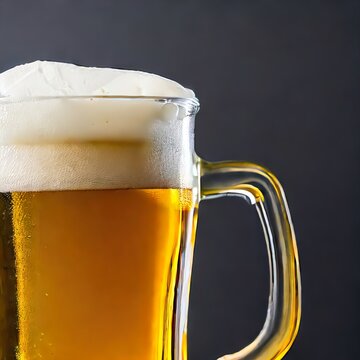 glass of beer on dark background