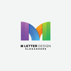 initial m design vector logo gradient symbol
