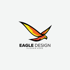 Fototapeta na wymiar eagle design logo vector gradient illustration