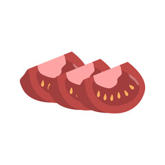 vegetables half a tomato a slice