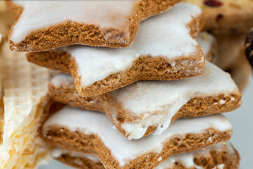 Collection of sweet treats on a white background. Baked goods presentation concept.