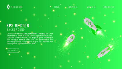 Light Green vector layout with cosmic stars web page design. Blurred decorative design in simple style with galaxy stars. Pattern for astronomy websites.