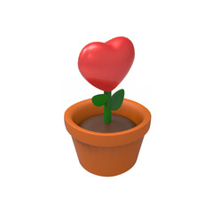 HEART PLANT 3D RENDER ISOLATED IMAGES