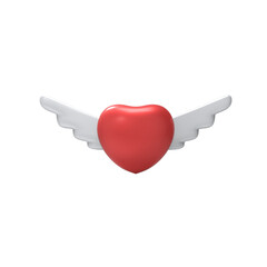 HEART WING 3D RENDER ISOLATED IMAGES