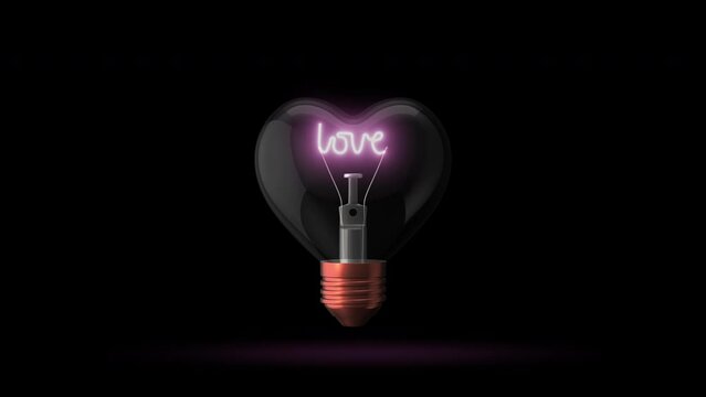 Loopable heart shaped light bulb valentine concept