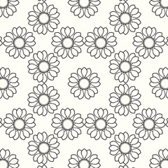 Geometric Flower Mandala Outline Allover Seamless Pattern Design Artwork