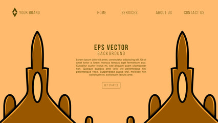 Obraz premium Editable vector website template with a jet isolated design