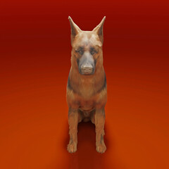 3d computer-rendered illustration of a German Shepard dog