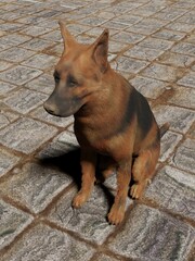 3d computer-rendered illustration of a German Shepard dog