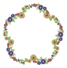 メッセージカードに使えるフレーム 枠 花のイラスト