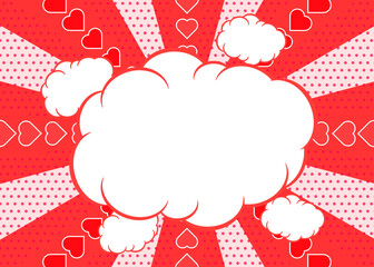 ハートのポップな背景イラスト
