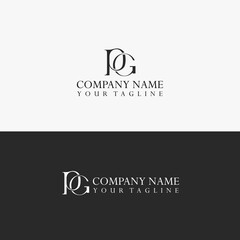 P G letter design logo logotype icon concept with serif font and classic elegant style look vector illustration.