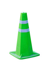 Green plastic barrier cone