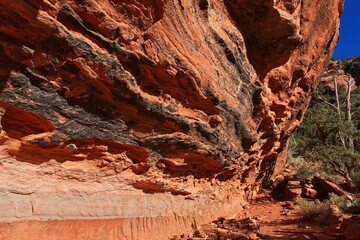 A majestic rough rock wall in Fay Canyon, Sedona, Arizona.