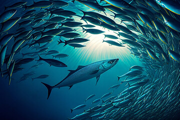 Naklejka premium Mackerel Fish - Generative AI