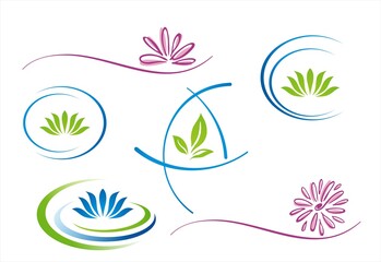Fototapeta na wymiar water lily , Buddha , Eco friendly business logo design, India 