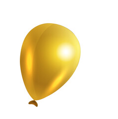 Black, white yellow gold and glossy golden balloon vector illustration on transparent background. Glossy realistic baloon for Birthday party.