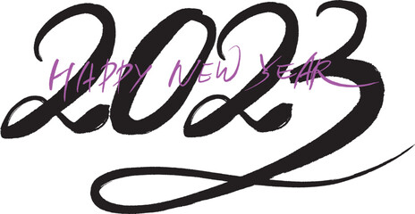 2023 Happy New Year New Year's card handwriting calligraphy