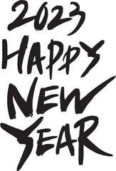 2023 Happy New Year New Year's card handwriting calligraphy