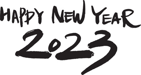 2023 Happy New Year New Year's card handwriting calligraphy