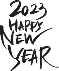2023 Happy New Year New Year's card handwriting calligraphy