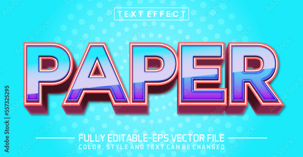 Poster editable paper text style effect - text style concept