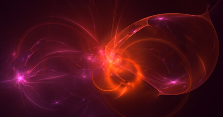 3D rendering abstract colorful fractal light background