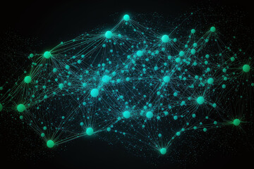 Obraz premium Background of technical network connection lines and dots. Generative AI