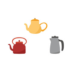 kettle vector isolated on white background. Illustration of kettle . Perfect for coloring book, textiles, icon, web, painting, children's books, t-shirt printing, poster for kids room decor.