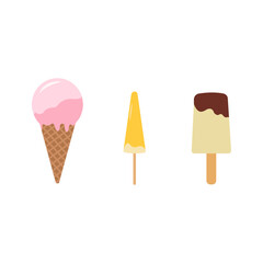 Set of hand drawn ice cream cones and bars isolated on white background. Perfect for coloring book, textiles, icon, web, painting, books, t-shirt print.