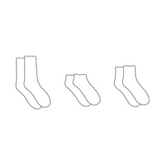 Set of socks in a different pattern. socks set in flat style. Perfect for coloring book, textiles, icon, web, painting, books, t-shirt print.