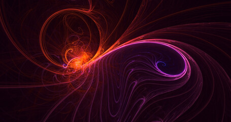 3D rendering abstract multicolor fractal light background