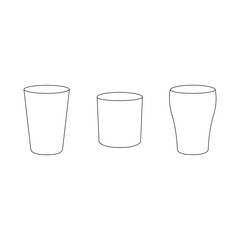 Glass icon set isolated on a white background. vector illustration. glass set vector. Perfect for coloring book, textiles, icon, web, painting, books, t-shirt print.