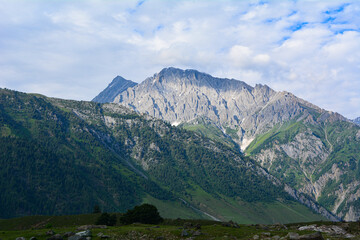 landscape with mountains and clouds