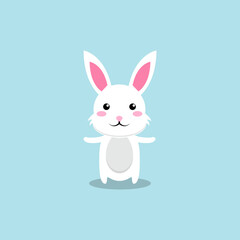 Rabbit cartoon vector illustration icon. isolated vector bunny animal concept. flat cartoon style