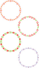 メッセージカードに使えるフレーム 枠 花のイラスト