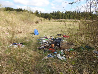 Garbage pile in the nature