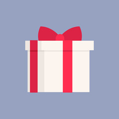 Colorful blank gift box in flat design for using as banner