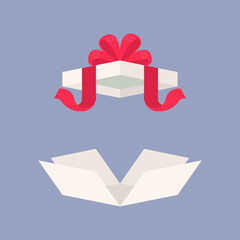 Colorful blank gift box in flat design for using as banner