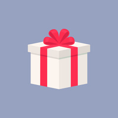 Colorful blank gift box in flat design for using as banner
