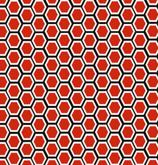 seamless Red hexagon pattern