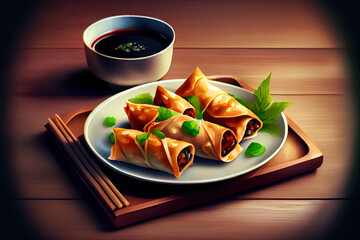 Chinese Spring Rolls Food
