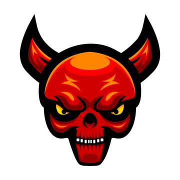 Demon Skull head logo mascot design